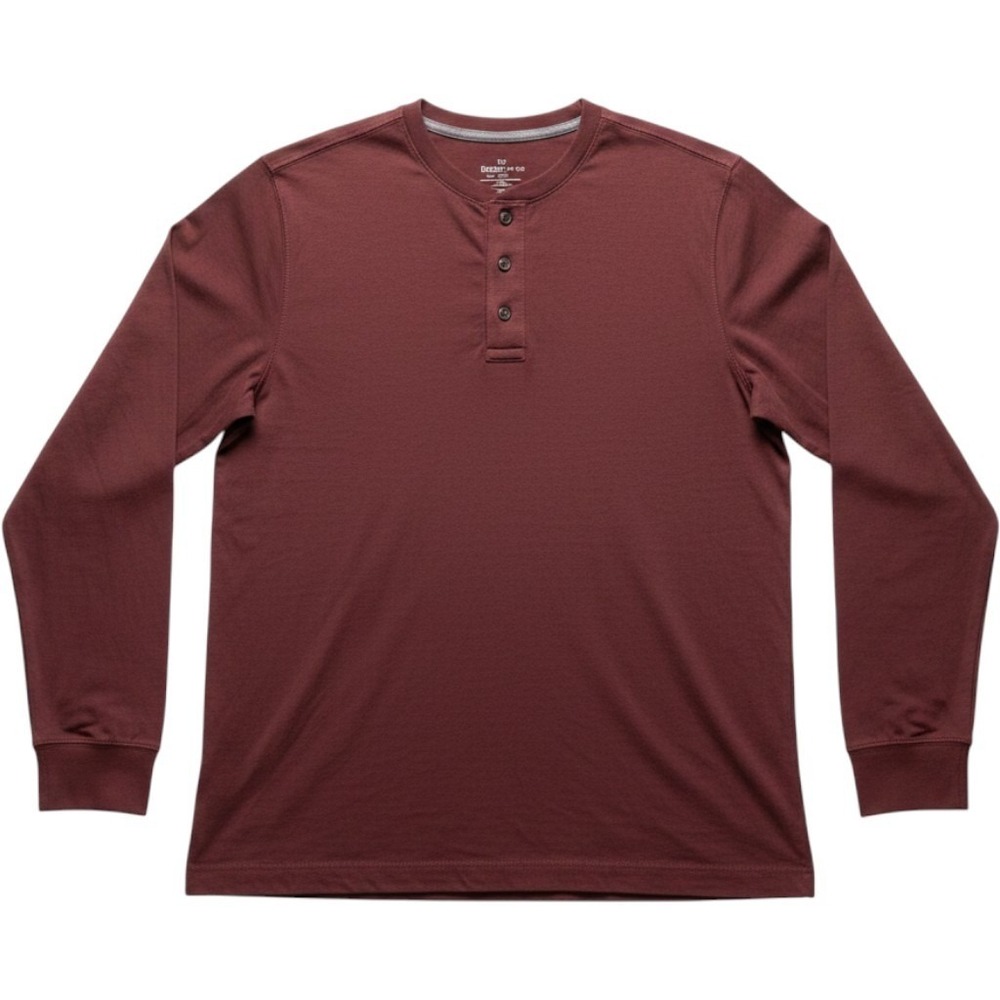 Outdoor Life Shirt Mens 2XL Red Wilderness Sueded Henley Long Sleeve Tagless Tee